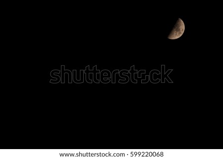 yellow lune on the black sky