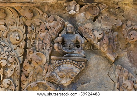 Stone carving at Angkor Wat Cambodia