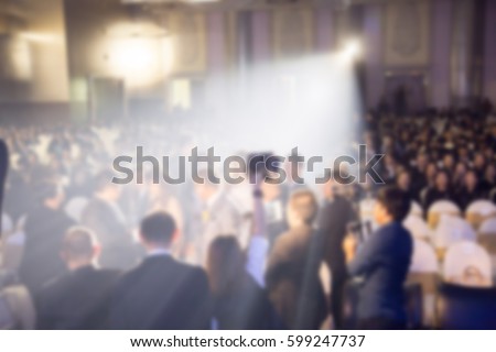 Disfocus of the award ceremony theme creative. background for business concept Royalty-Free Stock Photo #599247737