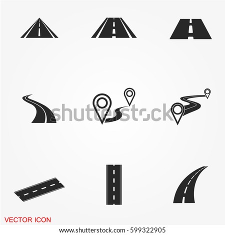 Road icons Royalty-Free Stock Photo #599322905