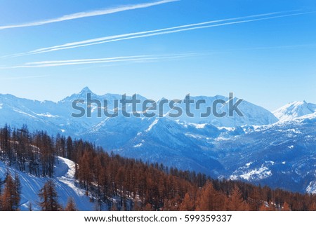 Beautiful picture of winter mountain scene