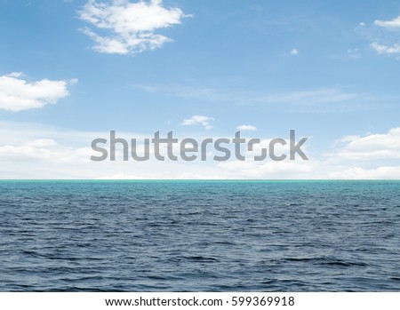 blue sky with clouds and sea
