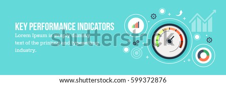 Key performance Indicator flat vector banner with icons Royalty-Free Stock Photo #599372876