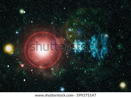 Colorful Starry Night Sky Outer Space background .