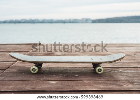 skateboard on the pier.