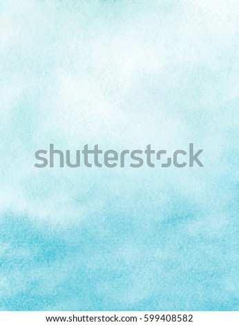 Sea water background, abstract hand painted watercolor texture, vector illustration Royalty-Free Stock Photo #599408582