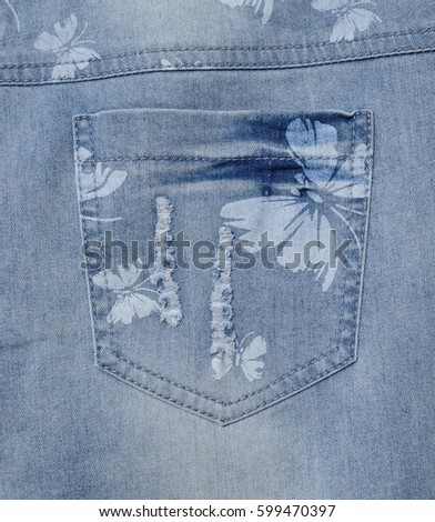 Blue jeans , Pocket detail