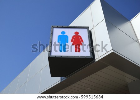 Restroom sign of outdoor