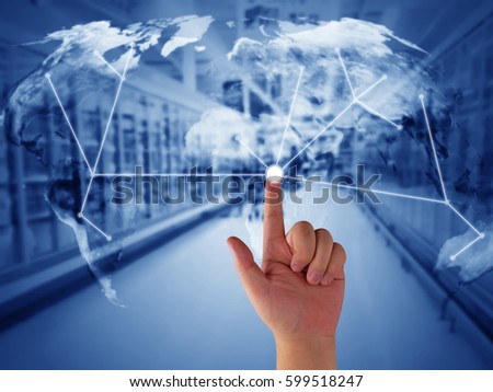 Global trading network, supply chain management concept, logistic import and export, Elements of this image furnished by NASA