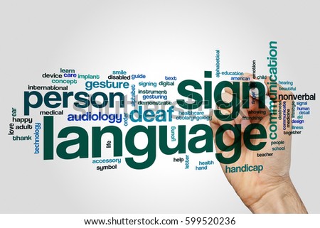 Sign language word cloud concept