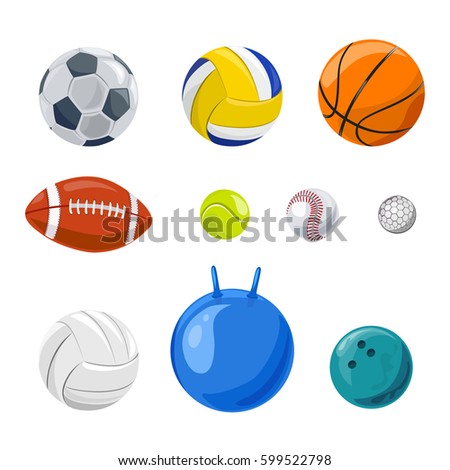 set of sports balls isolated. vector illustration