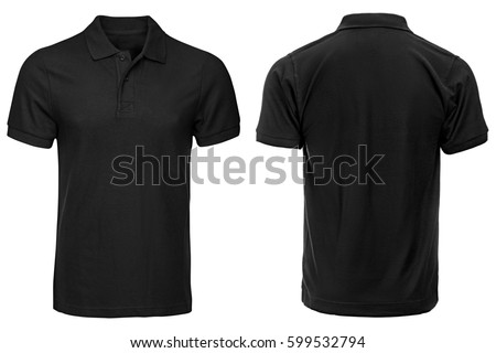 Black Polo shirt, clothes on isolated white background Royalty-Free Stock Photo #599532794