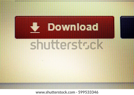 Detail of computer monitor when images are downloaded. Button icon.