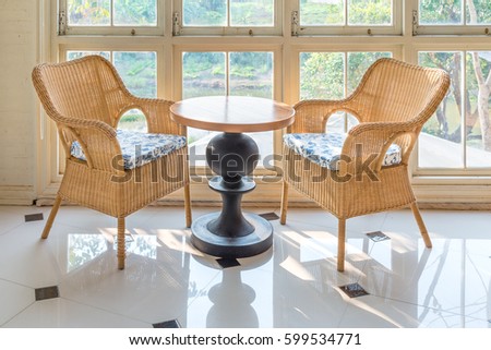 Beautiful furniture round rattan armchair interior decoration