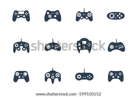 Gamepads vector icon set Royalty-Free Stock Photo #599550152