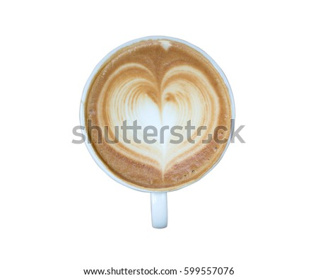 coffee cup heart symbol cliping path
