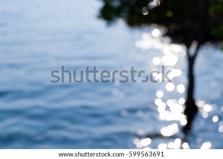 Travel concept. Bright colorful  sea bokeh abstract background.
