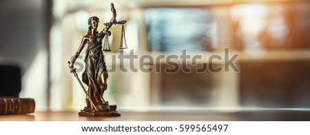 The Statue of Justice - lady justice or Iustitia / Justitia the Roman goddess of Justice Royalty-Free Stock Photo #599565497
