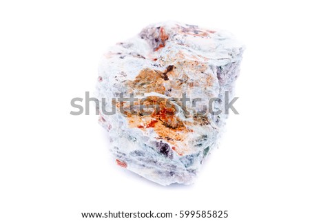 Macro mineral stone Copper on white background