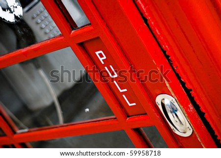 Detail of UK public telephone box