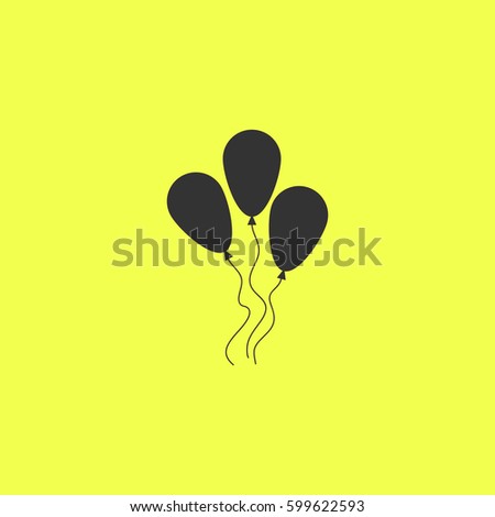 Balloon icon flat. Black pictogram on white background. Vector illustration symbol and bonus button