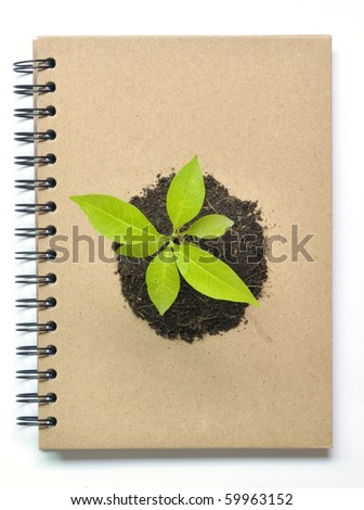Concept picture of recycle notebook for save environment