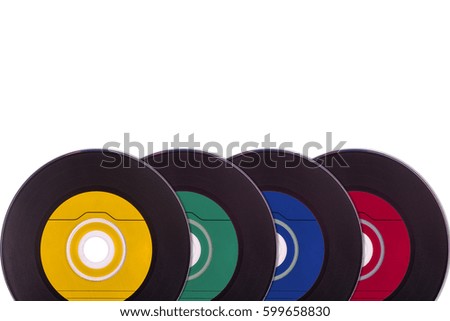 Vinyl disc on a white background