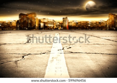 Background of city at night and street 