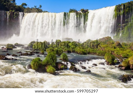 Devil's Throat (Garganta del Diablo) is the biggest of the Iguazu Waterfalls Royalty-Free Stock Photo #599705297