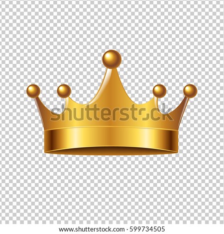 Golden Crown With Gradient Mesh, Vector Illustration Royalty-Free Stock Photo #599734505