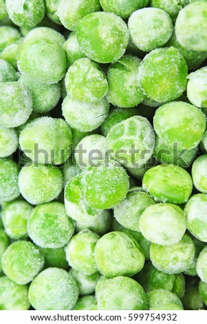 Frozen pea peas texture background. Green peas background pattern.