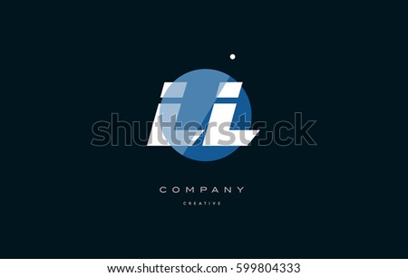ll l l blue circle dot big font alphabet company letter logo white design vector icon template 