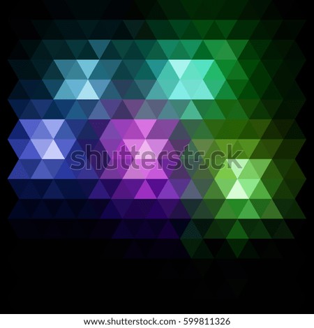 Vector triangular dark glowing background