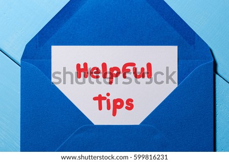 Helpful Tips, Business Concept, text written at mail