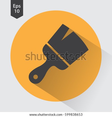 Paintbrush Flat Icon. Simple Sign Of Application Cleaner. Vector Illustrated Symbol