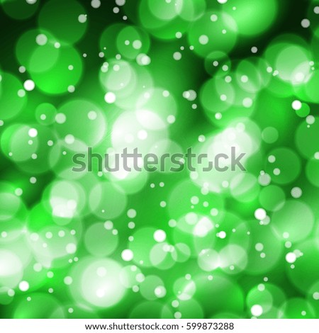 Abstract green vector background with Bokeh lights