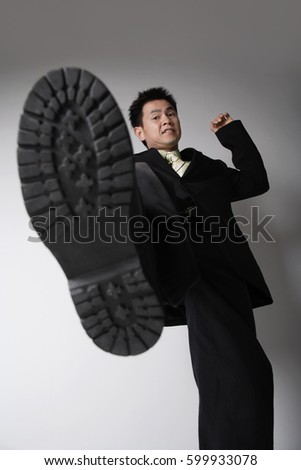 business man ready to stomp