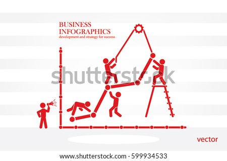 Business infographics icon vector EPS 10, illustration  head businessmen with team of working people pill flat design,  abstract modern isolated badge for website or app - stock info graphics