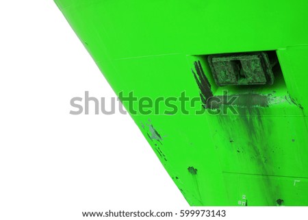 Front of a ship with anchor isolated