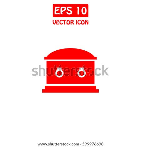 Coffin Vector Icon.