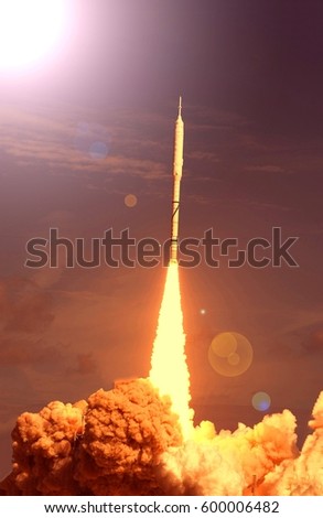 Rocket. "The elements of this image furnished by NASA" Royalty-Free Stock Photo #600006482