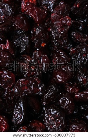 Cranberry. Red berry berries cranberries background. Cranberrie texture pattern. Dried shrivelled cranberry.