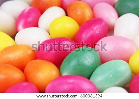 
Easter candy. Egg shaped sugar candy for easter season.