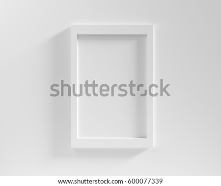 Blank white picture frame templates set on white background