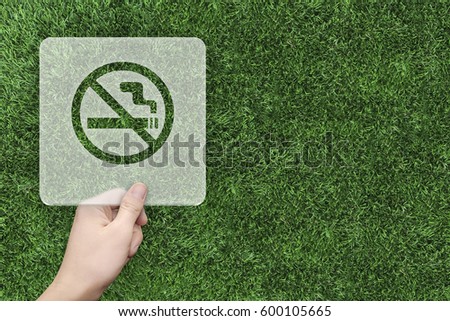 No smoke message box with green grass background