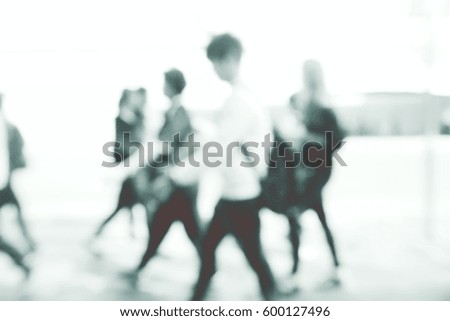 Picture blurred  for background abstract and can be illustration to article of people walking in the street