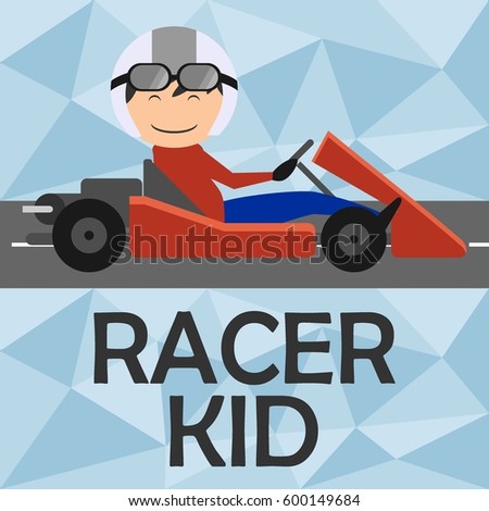 Racer kid illustration