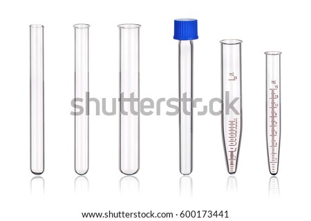 Laboratory test-tubes isolated on white background Royalty-Free Stock Photo #600173441