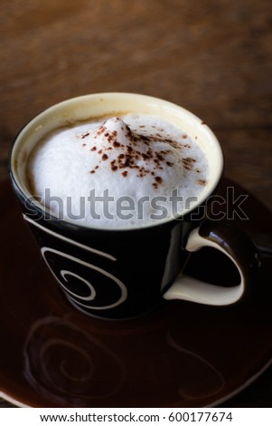 Hot Cup Of Espresso With Milk Foam, stock photo