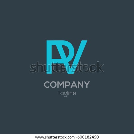 P & V Letter logo design vector element
